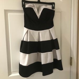 Charlotte Russe Black and White Strapless Dress